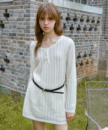 LETTER FROM MOON（レターフロムムーン）の「ブレイクウールニットワンピース（アイボリー）（ワンピース）」
