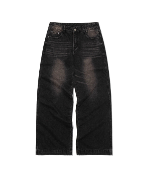 MOAA（モア）の「Sand fade Wide Jeans (BLACK)（デニムパンツ・レディース・その他・SMALL/MEDIUM）」の2枚目の写真