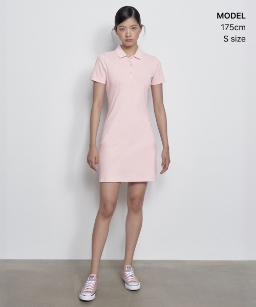 MUSINSA STANDARD WOMAN（ムシンサスタンダードウーマン）の「[クールタンダード]ウーマンズピケポロワンピース[ピンク]（ワンピース・レディース・その他・SMALL/MEDIUM/LARGE/X-SMALL）」の2枚目の写真