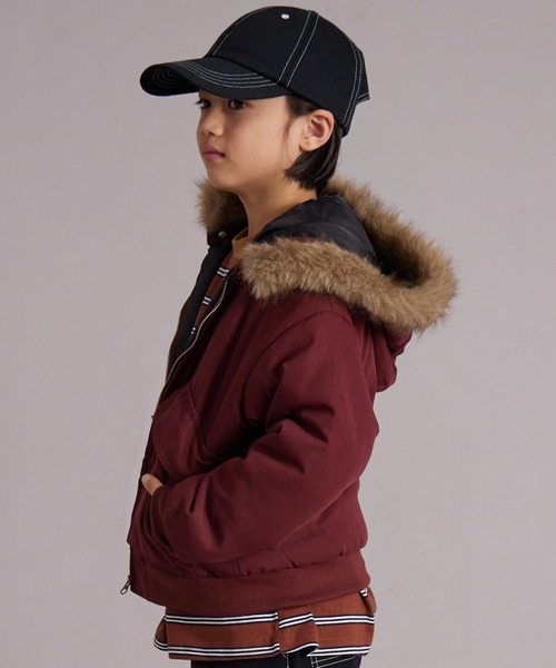 PAIRMANON STREET（ペアマノンストリート）の「中わた ファー付き フード ブルゾン【PAIRMANON STREET】（ブルゾン・キッズ・ブラック/カーキ/レッド系その他・100/110/120/130/140/150/160/90）」の9枚目の写真