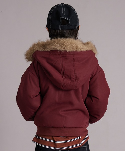 PAIRMANON STREET（ペアマノンストリート）の「中わた ファー付き フード ブルゾン【PAIRMANON STREET】（ブルゾン・キッズ・ブラック/カーキ/レッド系その他・100/110/120/130/140/150/160/90）」の10枚目の写真