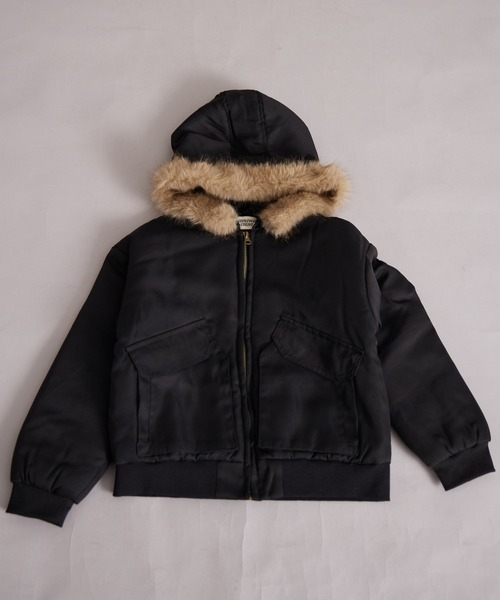 PAIRMANON STREET（ペアマノンストリート）の「中わた ファー付き フード ブルゾン【PAIRMANON STREET】（ブルゾン・キッズ・ブラック/カーキ/レッド系その他・100/110/120/130/140/150/160/90）」の13枚目の写真