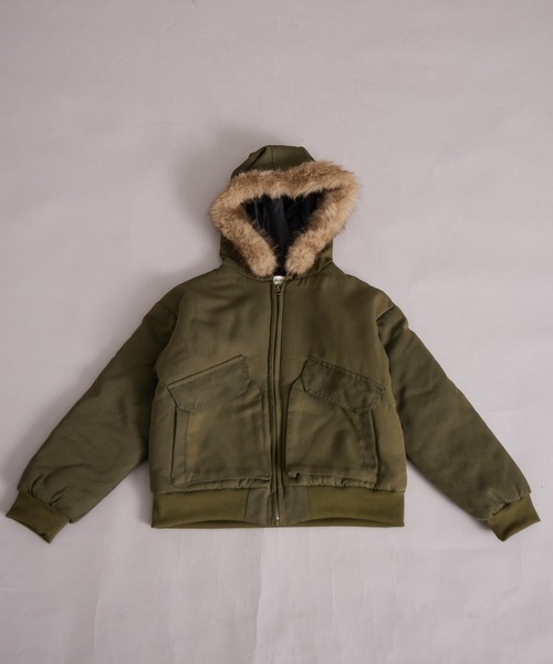 PAIRMANON STREET（ペアマノンストリート）の「中わた ファー付き フード ブルゾン【PAIRMANON STREET】（ブルゾン・キッズ・ブラック/カーキ/レッド系その他・100/110/120/130/140/150/160/90）」の16枚目の写真