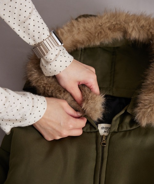 PAIRMANON STREET（ペアマノンストリート）の「中わた ファー付き フード ブルゾン【PAIRMANON STREET】（ブルゾン・キッズ・ブラック/カーキ/レッド系その他・100/110/120/130/140/150/160/90）」の17枚目の写真