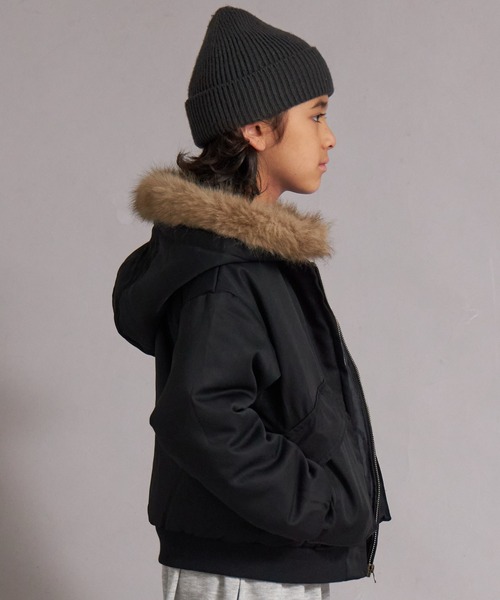 PAIRMANON STREET（ペアマノンストリート）の「中わた ファー付き フード ブルゾン【PAIRMANON STREET】（ブルゾン・キッズ・ブラック/カーキ/レッド系その他・100/110/120/130/140/150/160/90）」の21枚目の写真