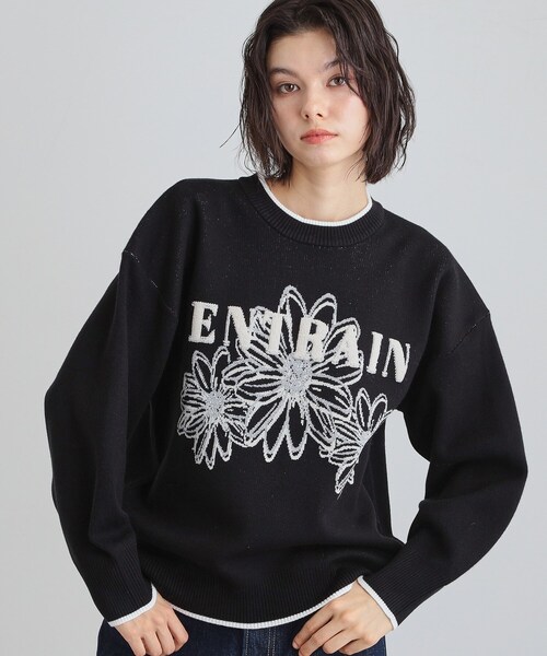 THE SHOP TK （ザ ショップ ティーケー ）の「花柄ラメジャカードニット（ニット/セーター・レディース・ブルー/グレー/ブラック・13/12）」の2枚目の写真