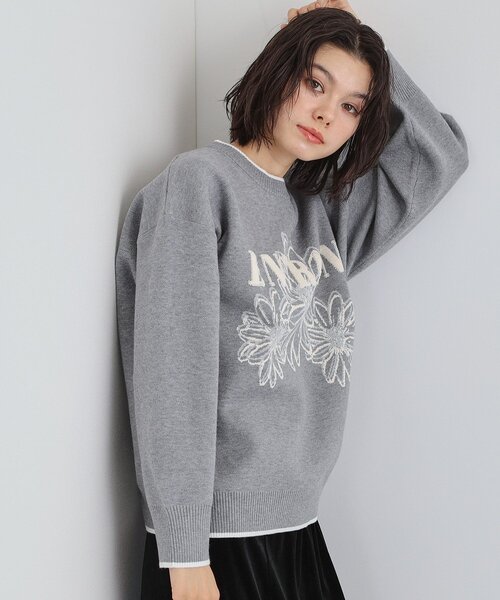 THE SHOP TK （ザ ショップ ティーケー ）の「花柄ラメジャカードニット（ニット/セーター・レディース・ブルー/グレー/ブラック・13/12）」の5枚目の写真