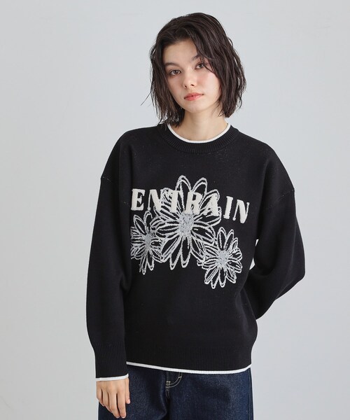 THE SHOP TK （ザ ショップ ティーケー ）の「花柄ラメジャカードニット（ニット/セーター・レディース・ブルー/グレー/ブラック・13/12）」の8枚目の写真