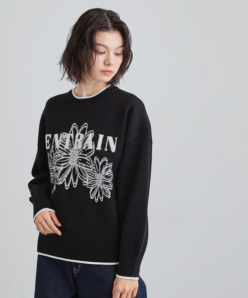 THE SHOP TK （ザ ショップ ティーケー ）の「花柄ラメジャカードニット（ニット/セーター・レディース・ブルー/グレー/ブラック・13/12）」の9枚目の写真