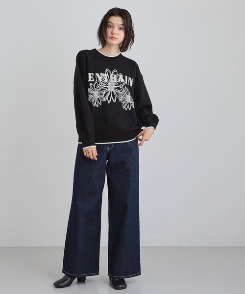 THE SHOP TK （ザ ショップ ティーケー ）の「花柄ラメジャカードニット（ニット/セーター・レディース・ブルー/グレー/ブラック・13/12）」の10枚目の写真