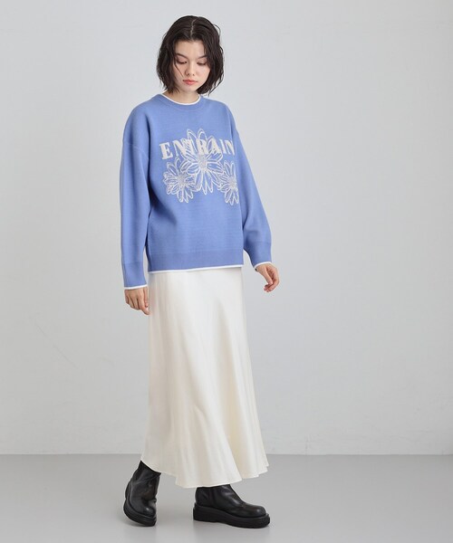 THE SHOP TK （ザ ショップ ティーケー ）の「花柄ラメジャカードニット（ニット/セーター・レディース・ブルー/グレー/ブラック・13/12）」の14枚目の写真