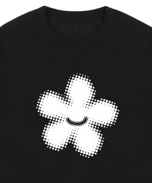 GRAVER（グレーバー）の「[ユニセックス]シルエットフラワースマイル半袖Tシャツ_ブラック（Tシャツ/カットソー・レディース・ブラック・SMALL/MEDIUM/LARGE）」の4枚目の写真
