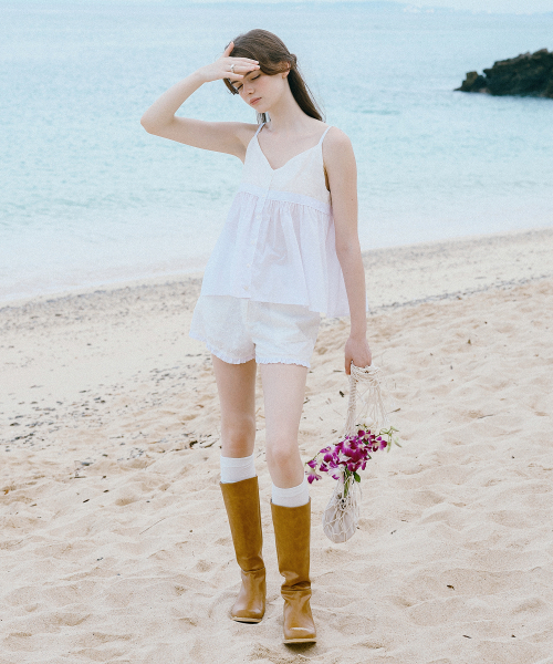 LETTER FROM MOON(レターフロムムーン)の「ソルトレースパンチングショーツ(ホワイト)(その他パンツ・レディース・その他・SMALL/MEDIUM)」の2枚目の写真
