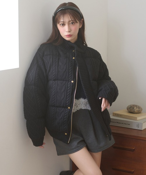 volume knit padded jacket / ボリュームニットナカワタジャケット 