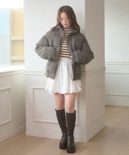 セール】volume knit padded jacket / ボリュームニットナカワタ