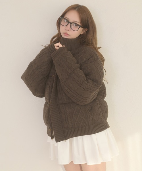 セール】volume knit padded jacket / ボリュームニットナカワタ