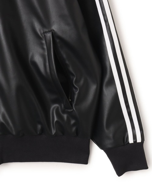 アディダス プレザー 3ストライプ トラックトップ adidas（アディダス） コート ジャケット adidas PLEATHER 3STRIPES