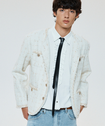 UNTAGE（アンテージ）の「UNTAGE ブークレツイードジャケット[ホワイト(MAN)]_UTO-FB03（テーラードジャケット）」