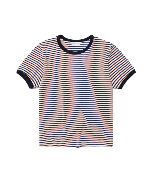 PLUNASTUDIO(プルナスタジオ)の「レターストライプ半袖Tシャツ_Navy ST(Tシャツ/カットソー・レディース・ネイビー・FREE)」の2枚目の写真