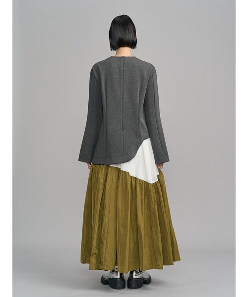 UN3D.（アンスリード）の「GATHER SKIRT DOCKING OP / ギャザースカートドッキングワンピース（ワンピース・レディース・ブラック/グレー・36/38）」の13枚目の写真