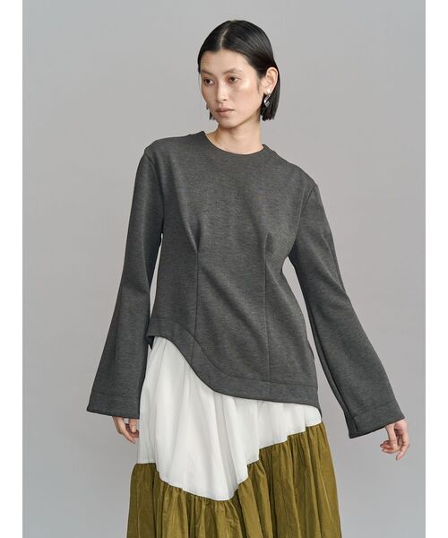 UN3D.（アンスリード）の「GATHER SKIRT DOCKING OP / ギャザースカートドッキングワンピース（ワンピース・レディース・ブラック/グレー・36/38）」の14枚目の写真