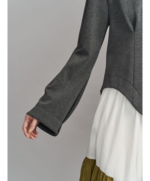 UN3D.（アンスリード）の「GATHER SKIRT DOCKING OP / ギャザースカートドッキングワンピース（ワンピース・レディース・ブラック/グレー・36/38）」の16枚目の写真