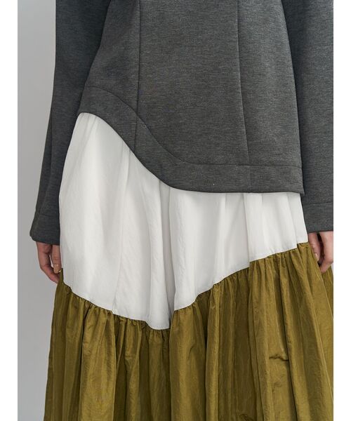 UN3D.（アンスリード）の「GATHER SKIRT DOCKING OP / ギャザースカートドッキングワンピース（ワンピース・レディース・ブラック/グレー・36/38）」の18枚目の写真