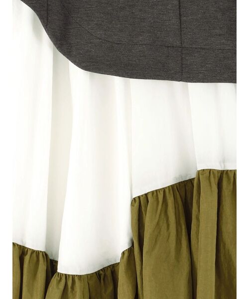 UN3D.（アンスリード）の「GATHER SKIRT DOCKING OP / ギャザースカートドッキングワンピース（ワンピース・レディース・ブラック/グレー・36/38）」の19枚目の写真