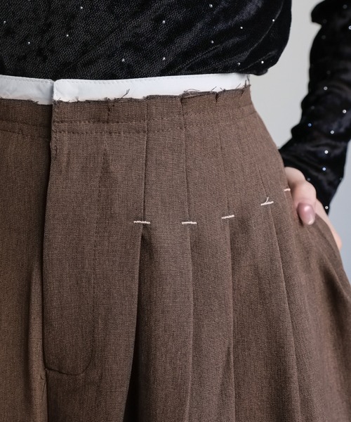 sakishimatokyo（サキシマトーキョー）の「ダブルウエストタックワイドパンツ（その他パンツ・レディース・ブラック/ブラウン/チャコール・S/M）」の10枚目の写真