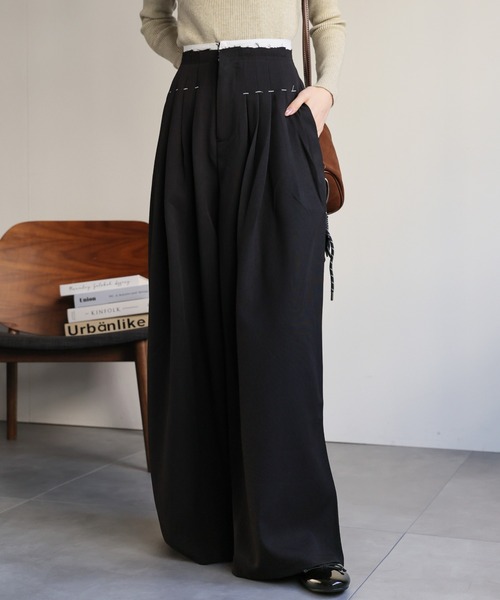sakishimatokyo（サキシマトーキョー）の「ダブルウエストタックワイドパンツ（その他パンツ・レディース・ブラック/ブラウン/チャコール・S/M）」の16枚目の写真