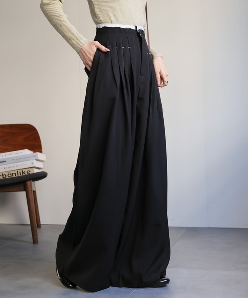 sakishimatokyo（サキシマトーキョー）の「ダブルウエストタックワイドパンツ（その他パンツ・レディース・ブラック/ブラウン/チャコール・S/M）」の18枚目の写真