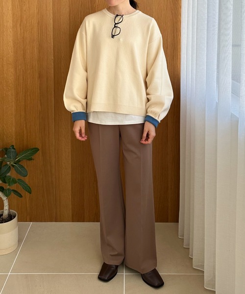 Doux archives(ドゥアルシーヴ)の「ポンチセミフレアパンツ(その他パンツ・レディース・モカ/ブラック・SMALL/MEDIUM)」の21枚目の写真