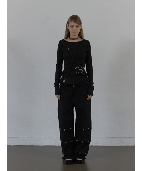 SETUP-EXE(セットアップイーエックスイー)の「PIN TUCK EYELET PANTS / BLACK(その他パンツ・レディース・その他・SMALL/MEDIUM)」の4枚目の写真