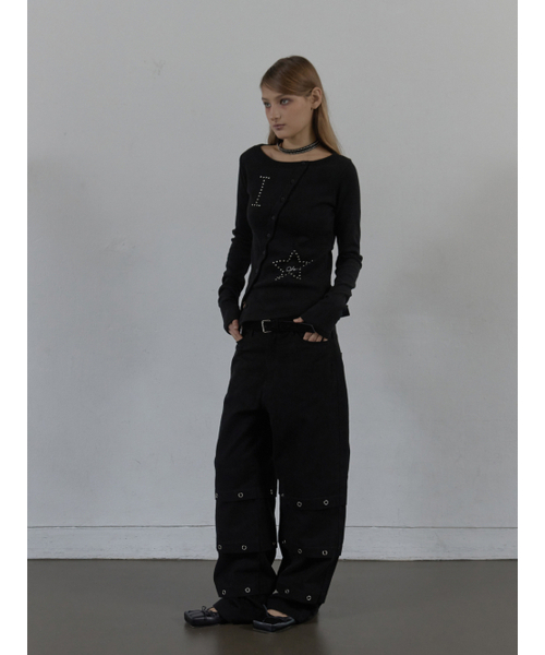 SETUP-EXE(セットアップイーエックスイー)の「PIN TUCK EYELET PANTS / BLACK(その他パンツ・レディース・その他・SMALL/MEDIUM)」の5枚目の写真