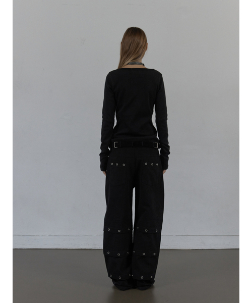 SETUP-EXE(セットアップイーエックスイー)の「PIN TUCK EYELET PANTS / BLACK(その他パンツ・レディース・その他・SMALL/MEDIUM)」の6枚目の写真
