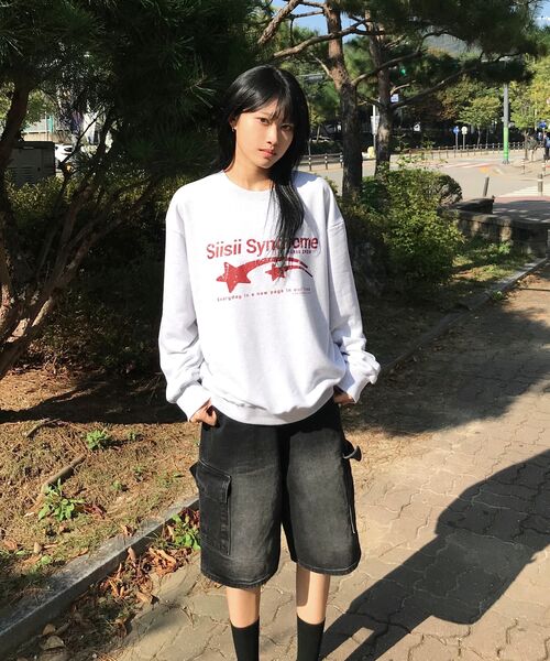 PAGESIISII（ページシシ）の「シシシンドロームプリントスウェットホワイトメランジ（スウェット・レディース・その他・MEDIUM/LARGE）」の8枚目の写真