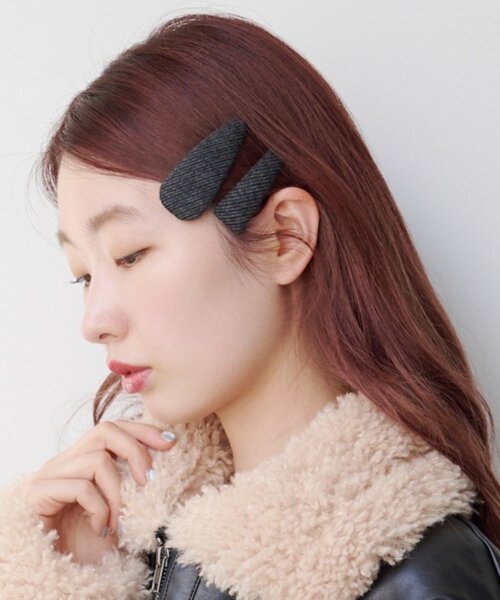 Kastane（カスタネ）の「【fiw.】ツイードピンSET（ヘアピン・レディース・グレー/ブラウン・FREE）」の2枚目の写真