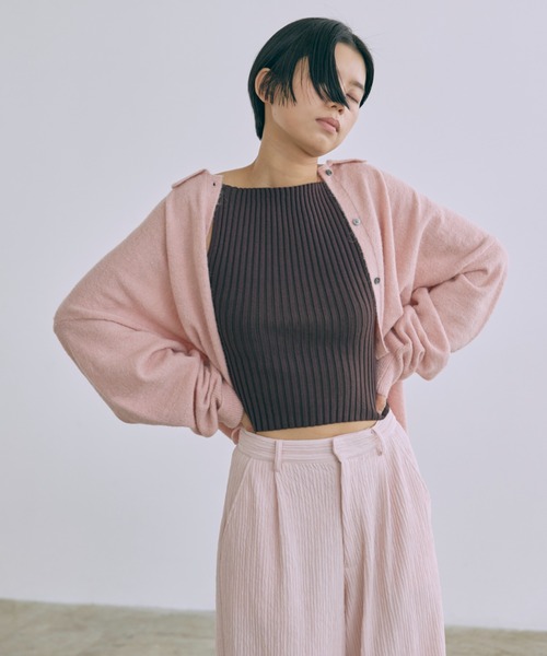 EN NEUME(エンノイム)の「Loose Polo Cardigan(カーディガン/ボレロ・レディース・ブルー/アイボリー/ピンク・FREE)」の11枚目の写真