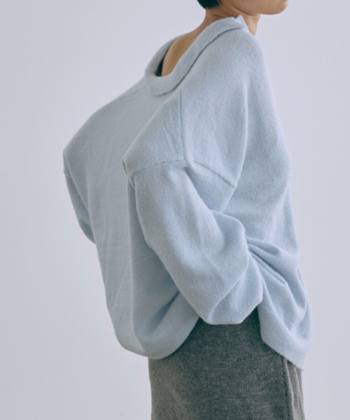 EN NEUME(エンノイム)の「Loose Polo Cardigan(カーディガン/ボレロ・レディース・ブルー/アイボリー/ピンク・FREE)」の4枚目の写真