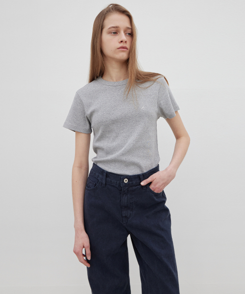 LEVAR(レバー)の「De Base Cotton T-shirt - Melange Grey(Tシャツ/カットソー・レディース・ライトグレー・FREE)」の1枚目の写真