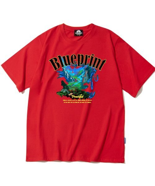 TRIPSHION(トリップション)の「ブループリントグラフィックTシャツ - レッド(Tシャツ/カットソー・メンズ・その他・LARGE/MEDIUM/X-LARGE)」の1枚目の写真