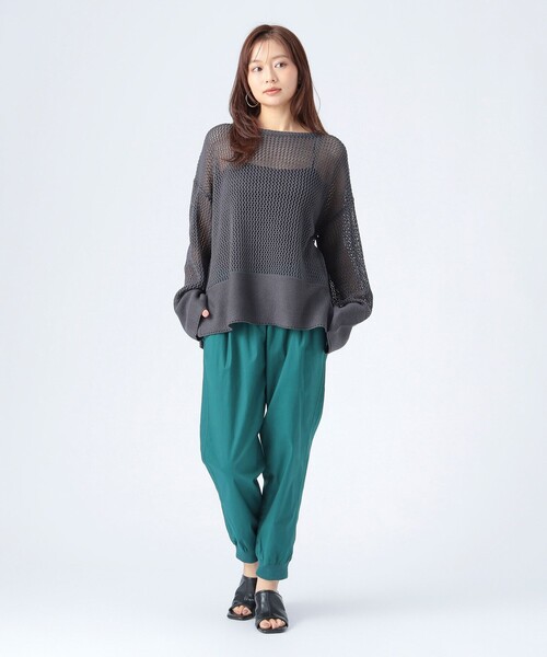 BEAMS HEART（ビームスハート）の「メッシュ オーバー ニット（ニット/セーター・レディース・ブラウン系その他4/ブラック/ホワイト系その他5・FREE）」の9枚目の写真