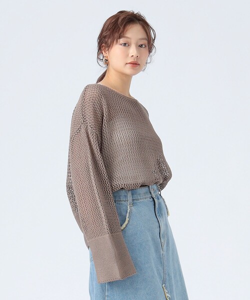 BEAMS HEART（ビームスハート）の「メッシュ オーバー ニット（ニット/セーター・レディース・ブラウン系その他4/ブラック/ホワイト系その他5・FREE）」の15枚目の写真