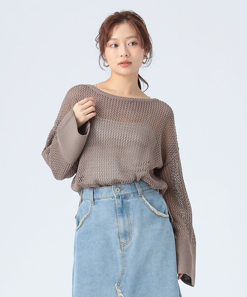 BEAMS HEART（ビームスハート）の「メッシュ オーバー ニット（ニット/セーター・レディース・ブラウン系その他4/ブラック/ホワイト系その他5・FREE）」の16枚目の写真