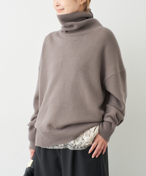 ❄️ドゥーズィエムクラス ミドルゲージ タートルネック ニットセーター グレージュ ミドルゲージタートル（ニット/セーター）｜Deuxieme Classe