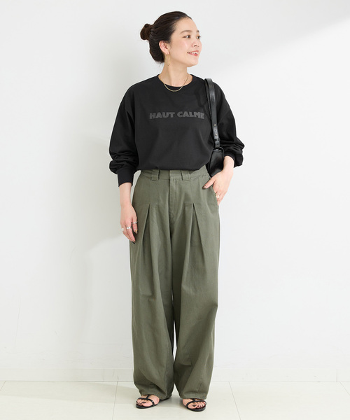 B.C STOCK（ベーセーストック）の「《追加2》手洗い可 / フロッキープリントロゴロンTEE（Tシャツ/カットソー・レディース・ホワイト/ブラック・FREE）」の8枚目の写真