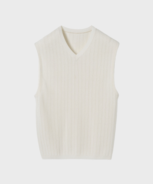 NONBLANK(ノンブランク)の「パンチングニットベスト_CREAM(ベスト・メンズ・その他・MEDIUM/X-LARGE/LARGE)」の1枚目の写真