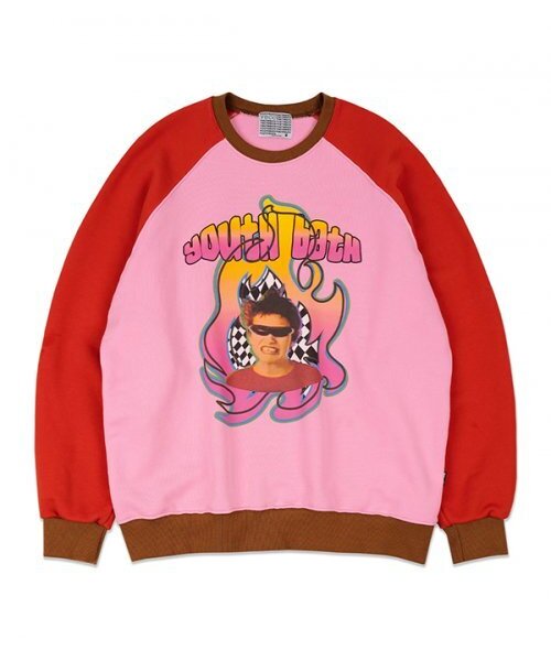 youthbath(ユースバース)の「PUNK BOY RAGLAN SWEAT SHIRT_PINK(スウェット・レディース・その他・MEDIUM/LARGE)」の1枚目の写真