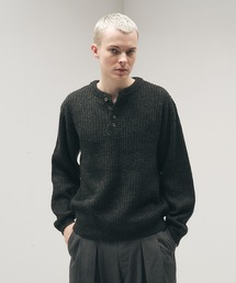 Melange Henry Neck Knit / メランジヘンリーネックニット