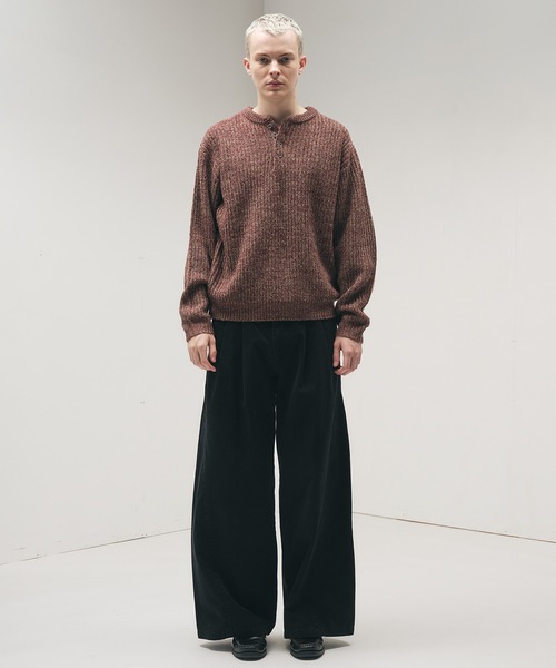 Melange Henry Neck Knit / メランジヘンリーネックニット（ニット